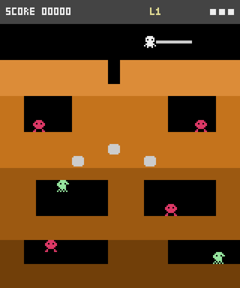 Screenshot of the DIG DUG challenge on 2026-10-02