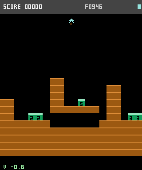 Screenshot of the LUNAR LANDER challenge on 2026-10-07